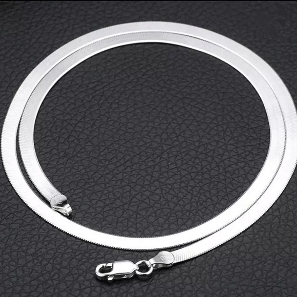 NEW 925 NECKLACE STERLING SILVER NECKLACE HERRINGBONE NECKLACE - Picture 2 of 7